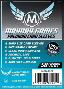 50 Mayday Games Standard European Board Game Card Sleeves 59 x 92mm MDG-7029 - Picture 1 of 3