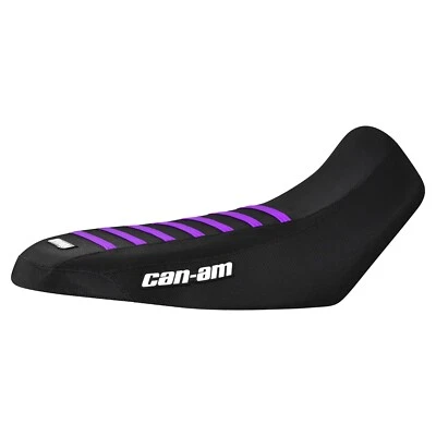 Cubierta de asiento Can Am Outlander 500-800 Gen 1 2006-2012 negra con costillas moradas #297 Foto 1 de 4