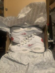 Reebok Question Mid Unisex White/Red/Gold (Size 11.5) Basketball Shoes New