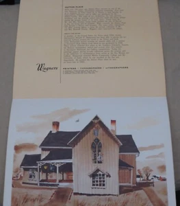 ☆ 1960's "DUTTON PLACE" Wagners Midwestern Landmarks Lithograph SERIES No. 32 - Picture 1 of 6