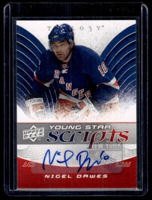 2008-09 Upper Deck Trilogy Young Star Scripts Nigel Dawes Auto New York Rangers - Image 1 of 2