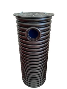 Wellrohr DN400/1m Sickerschacht KG Rohr Deckel Abwasser Kontrollschacht Drainage - Bild 1 von 3