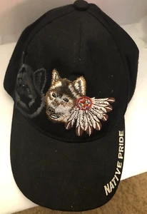 Native Pride Black Baseball Cap Trucker Hat Adjustable - Picture 1 of 5