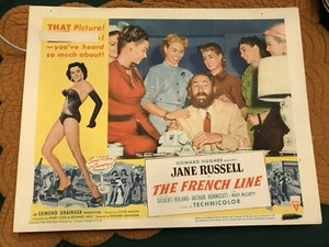 The French Line 1954 RKO 11x14" musical lobby card Jane Russell Arthur Hunnicutt
