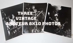 3 Vintage Amateur 8x10 Kodak PHOTOS~Gene Simmons KISS Live Concert 1974/75 - Picture 1 of 2