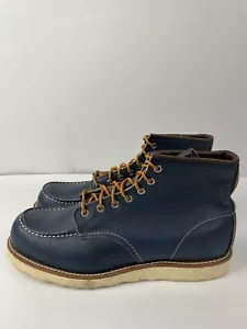 STIVALI RED WING 8882 CLASSIC MOC 6 POLLICI IN PELLE INDACO DA UOMO 12D - Foto 1 di 13