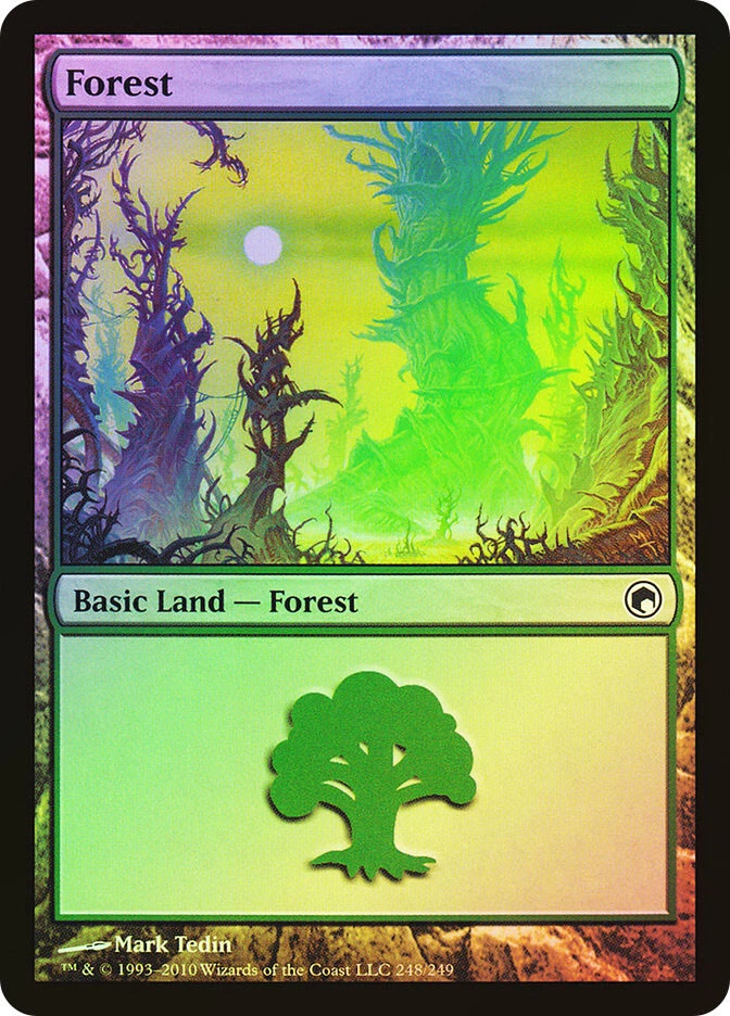 MTG FOIL Forest 248  - Scars of Mirrodin #248 - Image 1 of 1