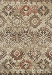 3x5 Dalyn Ivory Floral Distressed Diamonds Door Mat GA10 - Aprx 3' 3" x 5' 1" - Picture 1 of 2
