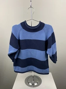 LANDS END sweater, Sz S (6-7), Blue Striped, Unisex, Warm - Picture 1 of 6