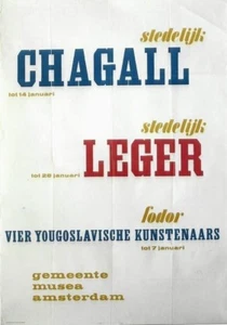 Original vintage poster ART EXPO CHAGALL LEGER AMSTERDAM c.1960 - Picture 1 of 1