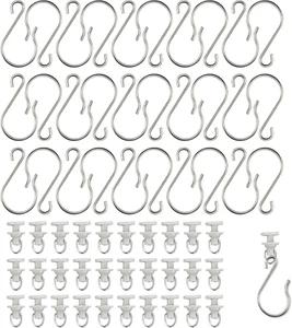 Vorhangschiene Haken für Gardinen Schienensystem, Metallhaken für Vorhänge, weiß - Bild 1 von 6