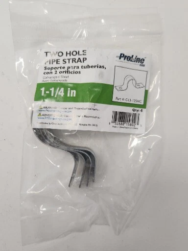 Pro Line - G13-125HC - 1-1/4" 2 Hole Pipe Strap - 4 per Bag - Lot of 30 - Image 1 of 3
