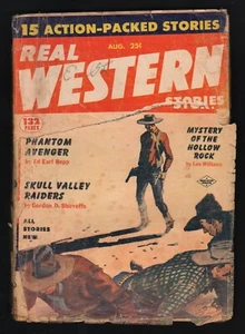 REAL WESTERN STORIES Vol. 20 #2, August 1955, FR/GD CONDITION, Torn Front Cover - Imagen 1 de 3