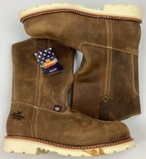 Thorogood 804-4372 Men's Leather Steel Toe Wellington Pull On Boots Size 11.5 EE