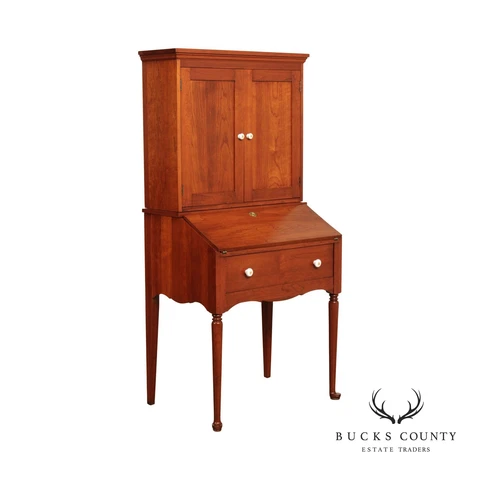 American Sheraton Style Cherry Secretary Writing Desk Cover
