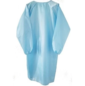 AAMI Level 1 Blue Hospital Isolation Gowns - Size S/M- 100% Polyester- Box of 40 - Picture 1 of 3