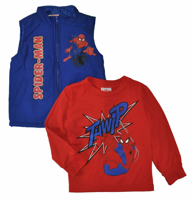 Conjunto de chaleco y top L/S Spider-Man para niños pequeños Marvel talla 2T 3T  Foto 1 de 1