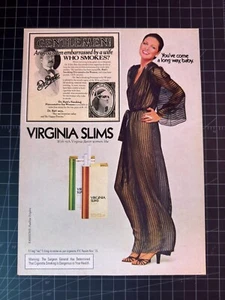 Vintage 1970s Virginia Slims Cigarettes Print Ad - Picture 1 of 6