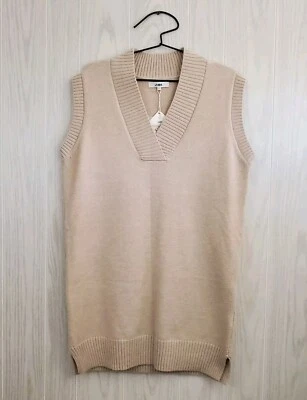 J. ING Mujer Chaleco Sin Mangas Túnica Vestido Almendra con Ribete Tejido Acanalado Talla F L Foto 1 de 4