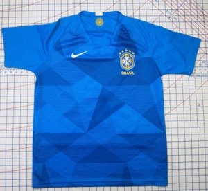 Authentic Nike Brasil Brazil CBF Blue Soccer Jersey Men’s Size S Diablito 20 - Picture 1 of 8