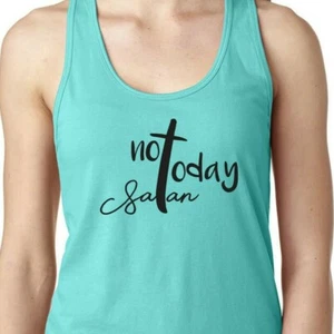 Lustiges Damen-Tank Not Today Satan Christian Blessed Cross Jesus Inspirieren Fitnessstudio - Bild 1 von 4