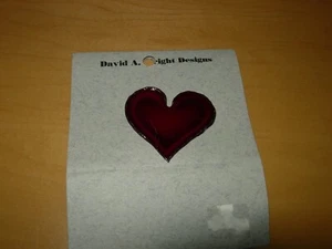 HAND CRAFTED BY DAVID WRIGHT GLASS HEART PIN--#V2 - Picture 1 of 12