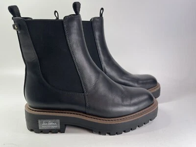 Sam Edelman Laguna Chelsea Boot EUC 8 1/2M Black Leather Lug Sole Weather Proof - Image 1 of 4