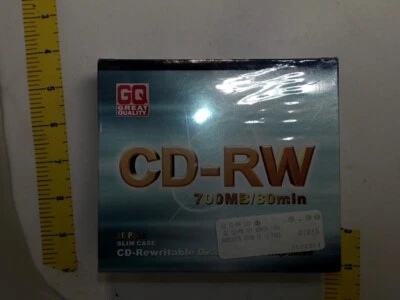 10 PK GQ CD-RW 700 MB 80 MIN  4-12X Compatible Slim Cases Sealed RD4 - Image 1 of 2
