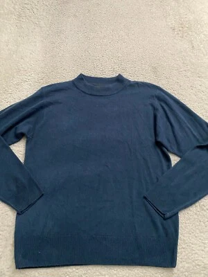 Suéter Pullover Sag Harbor Mujer Manga Larga Cuello Alto Azul Talla M Foto 1 de 4