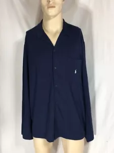 Polo uomo Ralph Lauren blu navy manica lunga tasca nuova con etichetta taglia XL - Foto 1 di 5