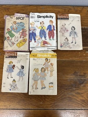 Vintage Simplicity Sewing Pattern, Vintage Butterick Sewing Pattern Baby Clothes - Image 1 of 4