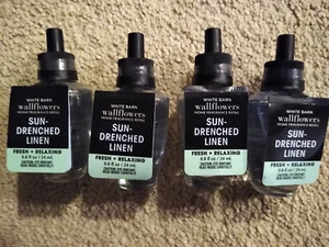 *NEW* 4 Bath & Body Works SUN DRENCHED LINEN Wallflowers Fragrance Refill - Picture 1 of 1