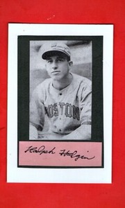 1939 RALPH HODGIN-BOSTON BRAVES 4X6 AUTOGRAPHED CUT  W/ PHOTO d.20011