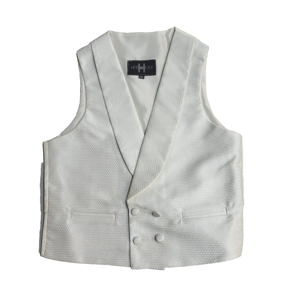 Heirloom White Retro 2 Pocket Smart Formal Waistcoat Men's XXS 32'' - Image 1 of 3