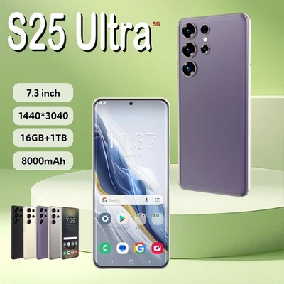 New S25 Ultra 5G Smartphone 7.3" Factory Unlocked Android Cellphones Dual SIM - Image 1 of 4