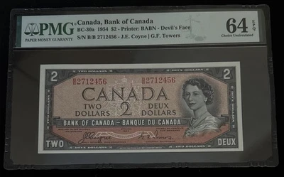 1954 Bank Of Canada $2 Devil's Face - PMG Choice Unc 64 - Image 1 of 3