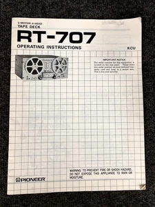 Pioneer RT-707 originale bobina a bobina manuale istruzioni funzionante ottimo - Foto 1 di 5