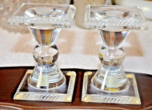 Vintage Lalique Kristall Paar Kerzenständer - makellos - Bild 1 von 5