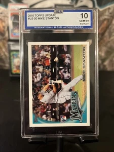 2010 Topps Update Series - Giancarlo Stanton #US-50 Called Mike on Card (RC) - Picture 1 of 6