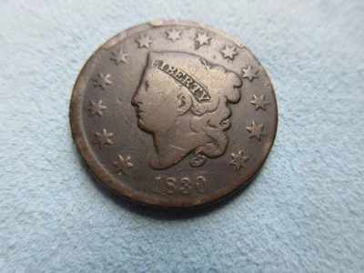 1830 N-6 R4 Medium Letters Rev. VG plus net VG Red Book variety - Image 1 of 4