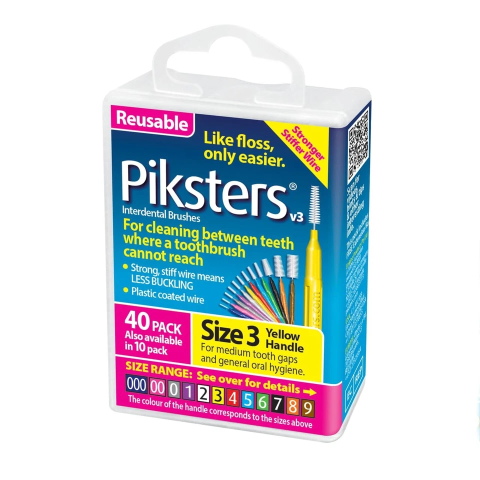 Piksters Yellow Interdental Brush Size 3 40pack
