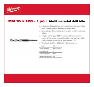 Milwaukee - Broca Multi Material 10mm - Imagen 1 de 4