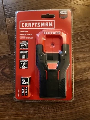 Herramienta de sensor buscador de pernos de metal y madera Craftsman, profundidad de escaneo de 0,75", detección de CA Foto 1 de 2