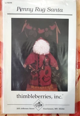 Thimbleberries Penny Rug Santa 19" Doll Sewing Pattern LJ 92248 Christmas Vtg 96 - Image 1 of 3