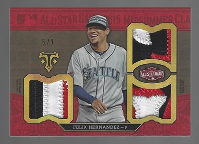 Felix Hernández 2016 Topps Triple Treads All Star Parches Triple Parche 6/9 💲 Foto 1 de 3