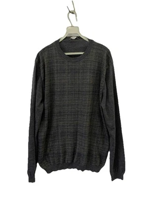 Ermenegildo Zegna Men’s 100% Wool Sweater Gray Plaid Knit Made in Italy Sz XL#85 - Image 1 of 4