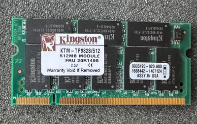 Portátil Kingston KTM-TP9828/512 RAM DDR-333 MHz CL2.5 200 pines SODIMM sin búfer Foto 1 de 2