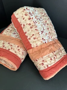 Par de fundas de almohada acolchadas retazos estándar Shabby Chic casa de campo granja melocotón - Imagen 1 de 24