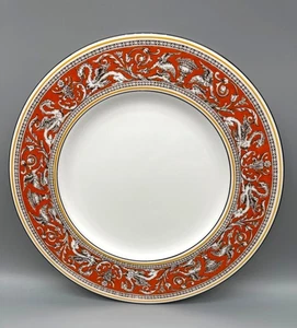 Plato de Cena Wedgwood Florentino Naranja Hueso China Inglaterra Naranja Difícil de Encontrar Dragón - Imagen 1 de 5