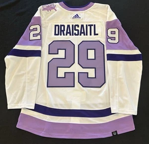 Camiseta Adidas Edmonton Oilers Leon Draisaitl Hockey Luchas Cáncer Nueva con Etiquetas 52 - Imagen 1 de 6